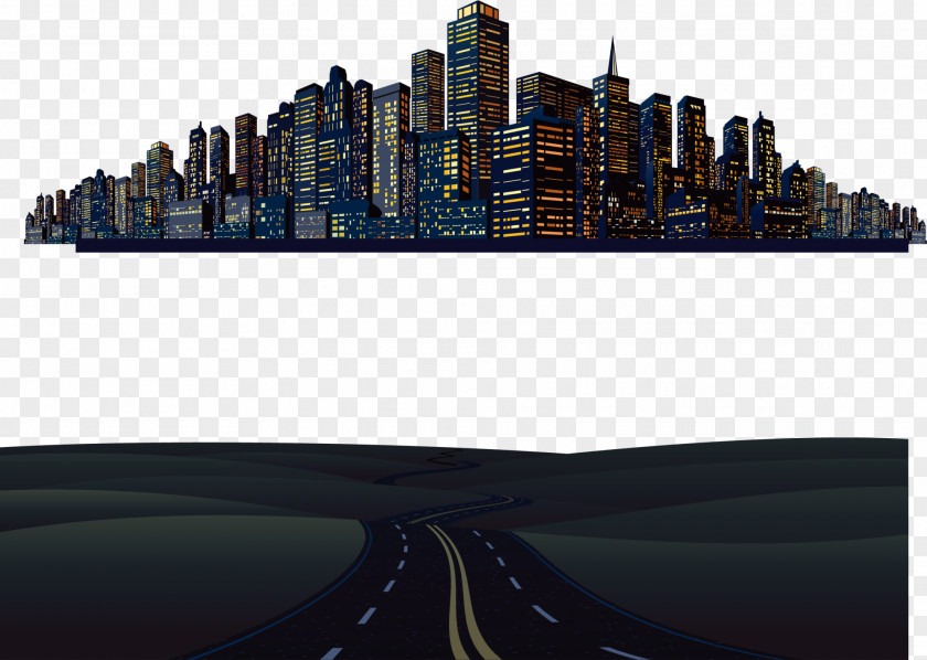 Blue City Road Color Download PNG