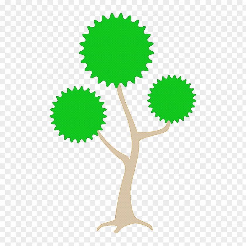 Green Tree Plant Stem Symbol PNG