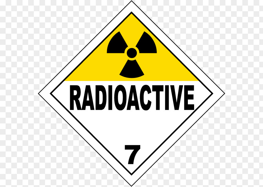 Radioactive Arrow HAZMAT Class 7 Substances Dangerous Goods Placard Transport Material PNG
