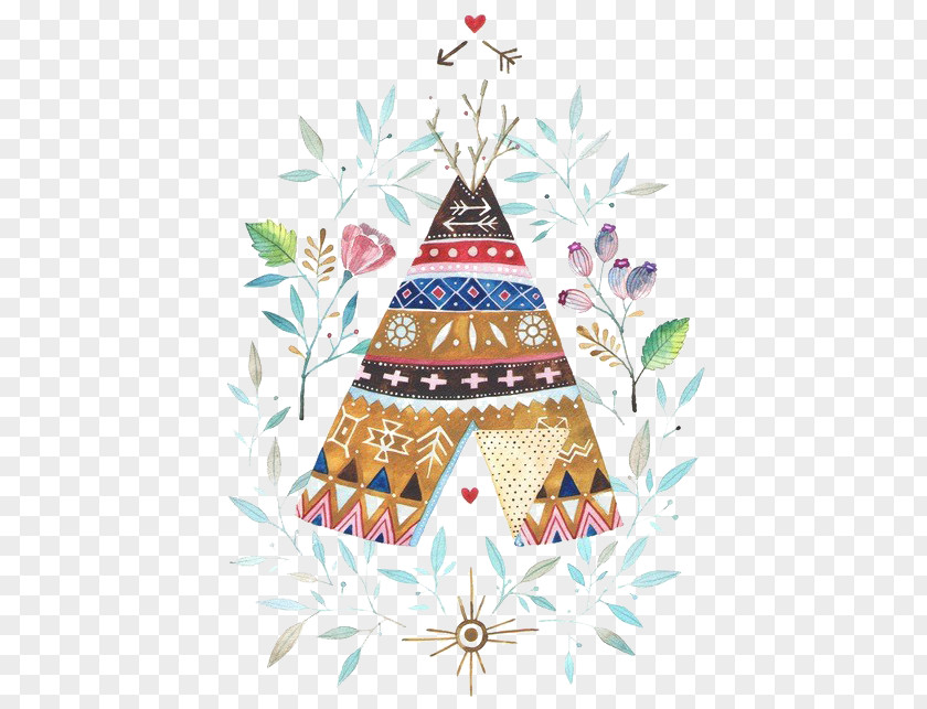 Triangle Tent Tipi Watercolor Painting Indigenous Peoples Of The Americas Native Americans In United States Illustration PNG