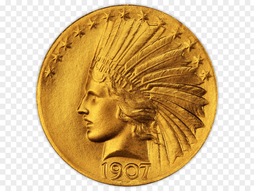 Coin American Gold Eagle Indian Head Pieces PNG