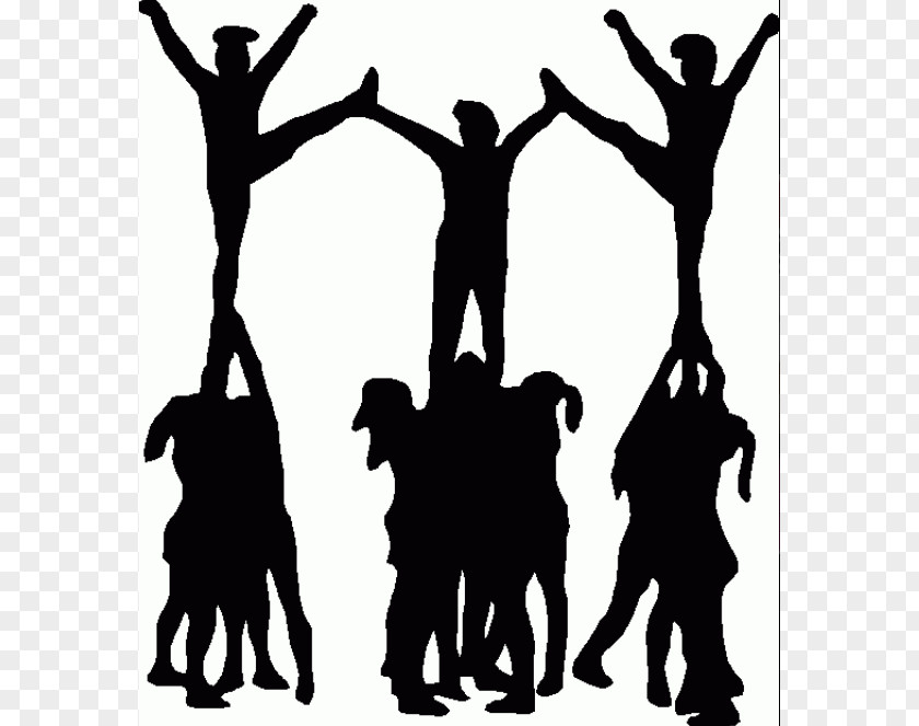 Drawings Of Cheerleaders Cheerleading Stunt Silhouette Clip Art PNG