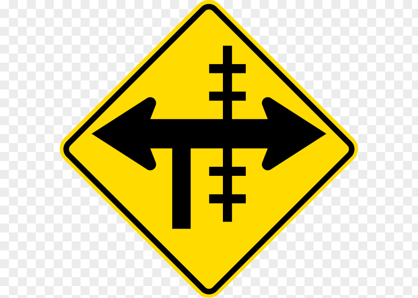 Road Traffic Sign Warning Three-way Junction PNG