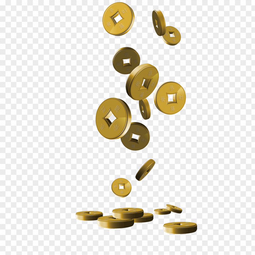 Sprinkle The Chinese Coins Coin Cash Translation Illustration PNG