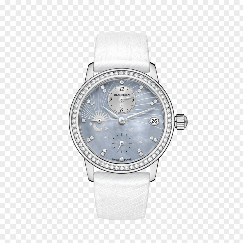 Blancpain Watches Blue Diamond Female Form Villeret Watch Strap Automatic PNG