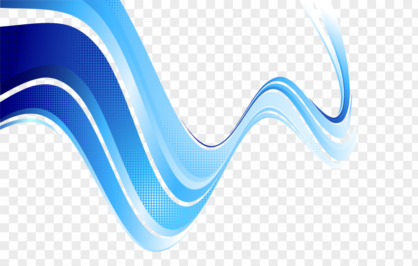 Blue Wave Decorative Material Wind PNG