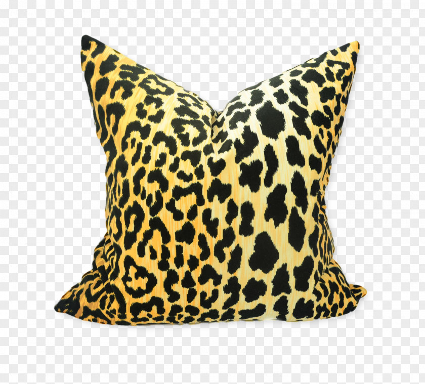 Leopard Print Throw Pillows Cushion Animal Chenille Fabric PNG
