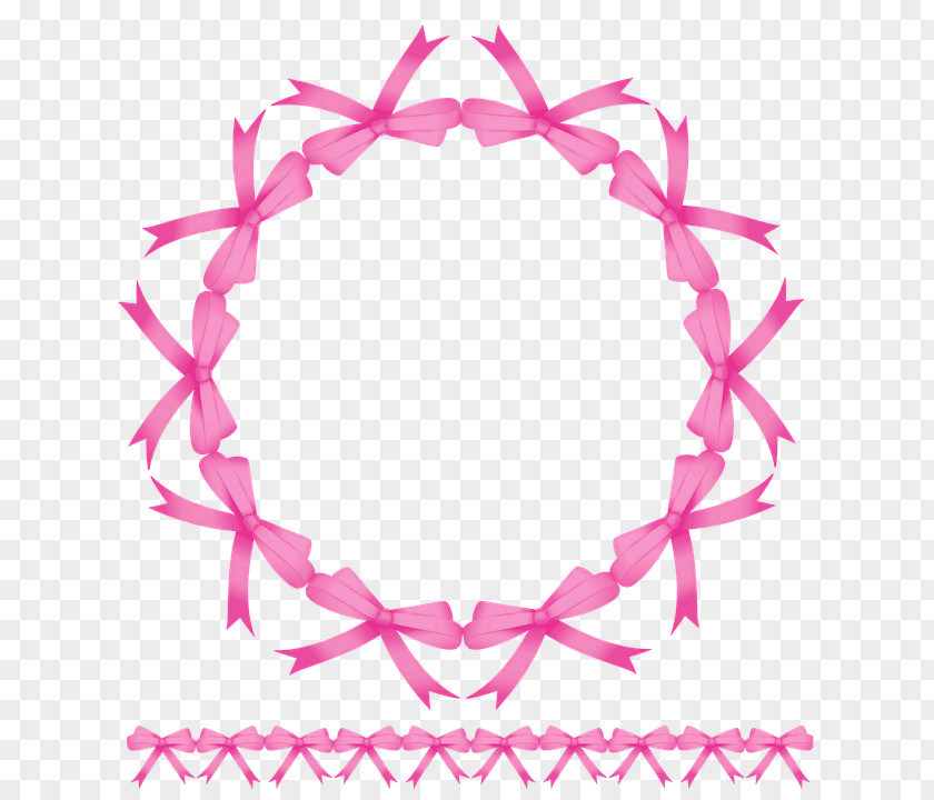 Pink Ribbon Border Coloring Book Image Illustration Clip Art Drawing PNG