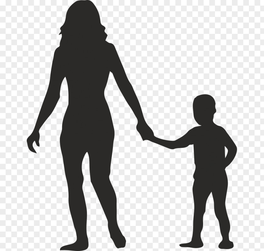 Silhouette Man Child Mother PNG