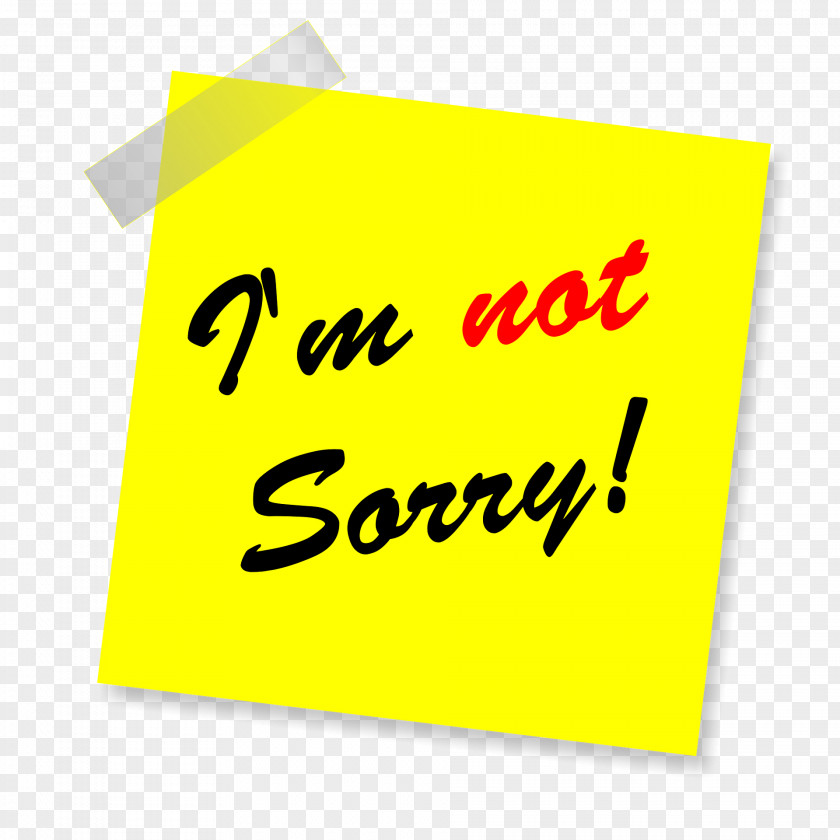 Sorry Post-it Note Paper Logo Material Yellow PNG