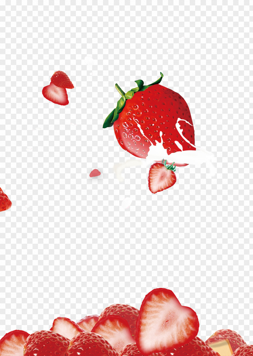 Strawberry,fruit Ice Cream Tea Milk Pop PNG