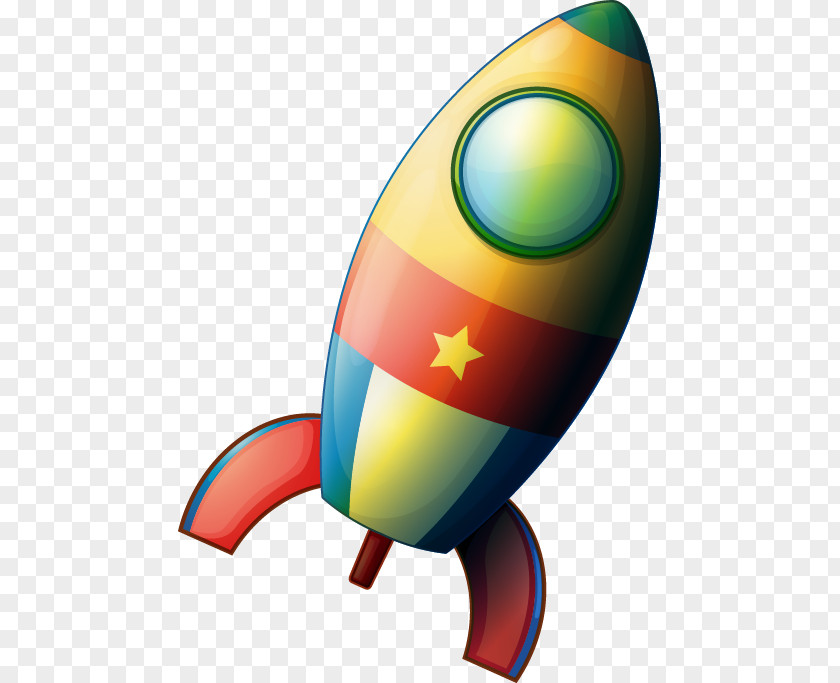 Vector Painted Rocket Outer Space Spacecraft PNG