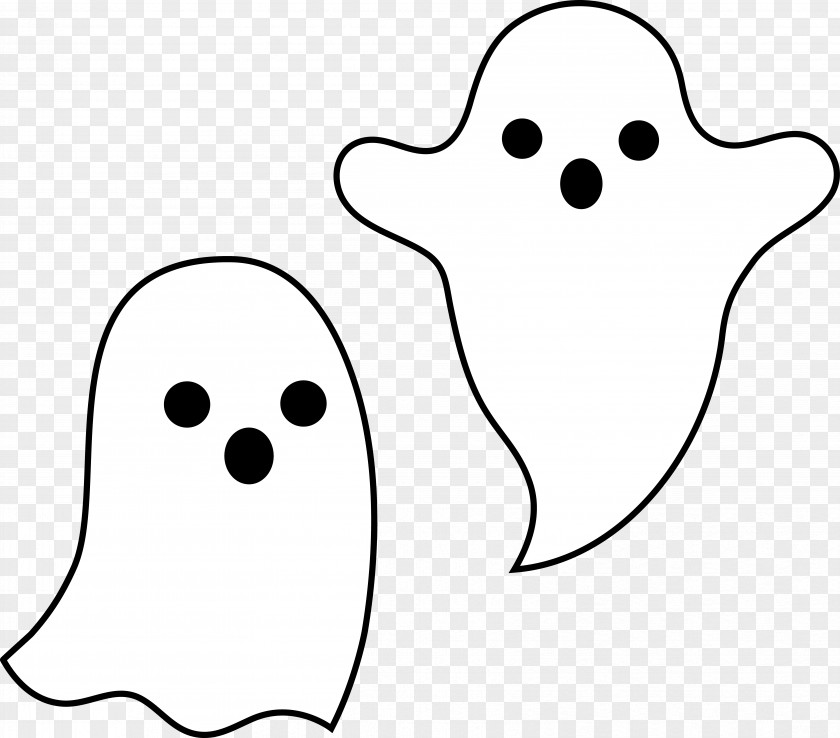 Ghost Casper Halloween Black And White Clip Art PNG