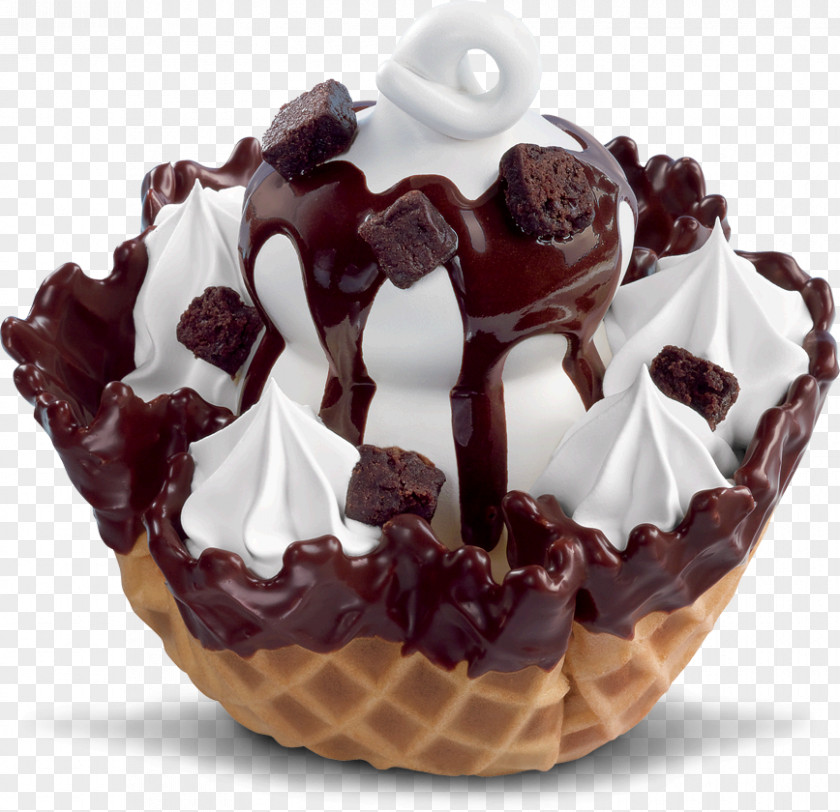 Ice Cream Sundae Chocolate Brownie Waffle Fudge PNG