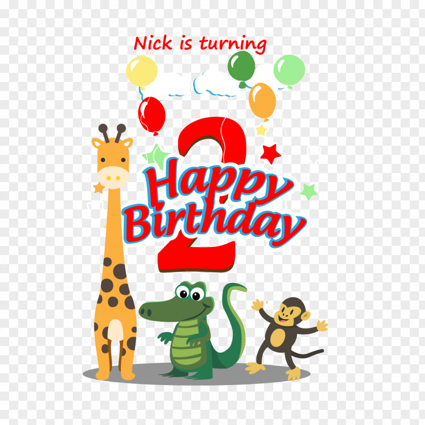 Vector Happy Birthday And Animals PNG