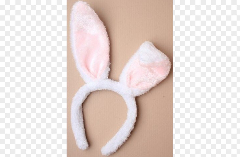 Rabbit Ear Fur Headband Pink PNG