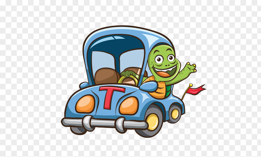 Turtle Car Cartoon Vehicle Illustration PNG