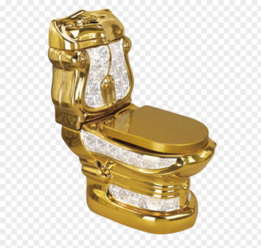 Gold Toilet Seat Plating Bathroom PNG
