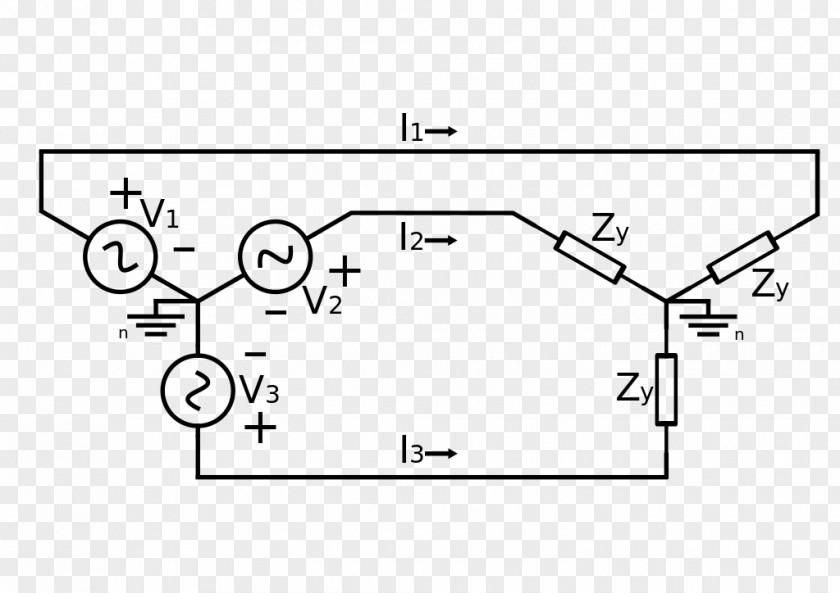 Phases Three-phase Electric Power Delta-wye Transformer Wiring Diagram Electronic Circuit PNG