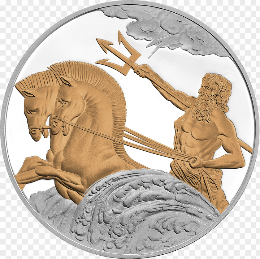 Coin Poseidon Tokelau Achilles Greek Sea Gods Mythology PNG