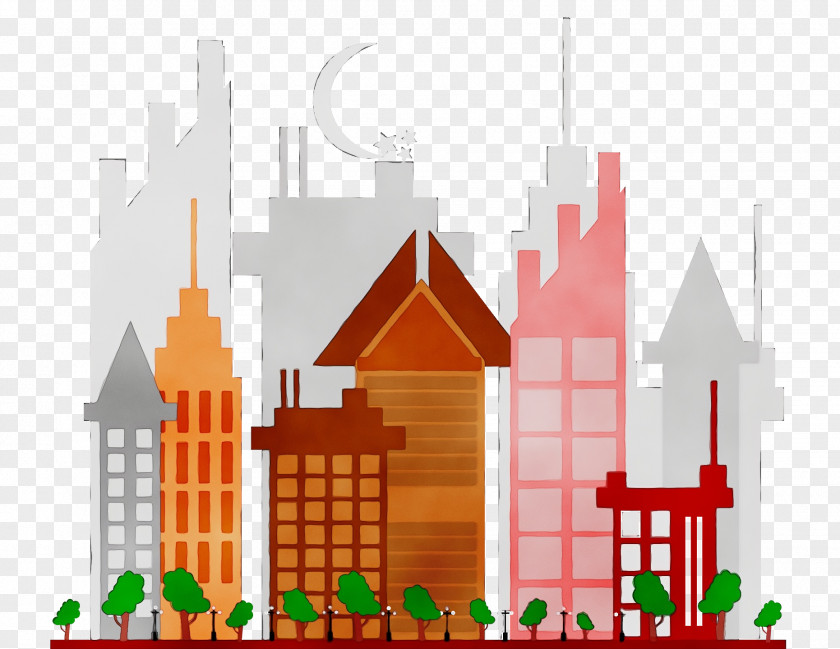 Skyscraper Building Vector City Painting PNG