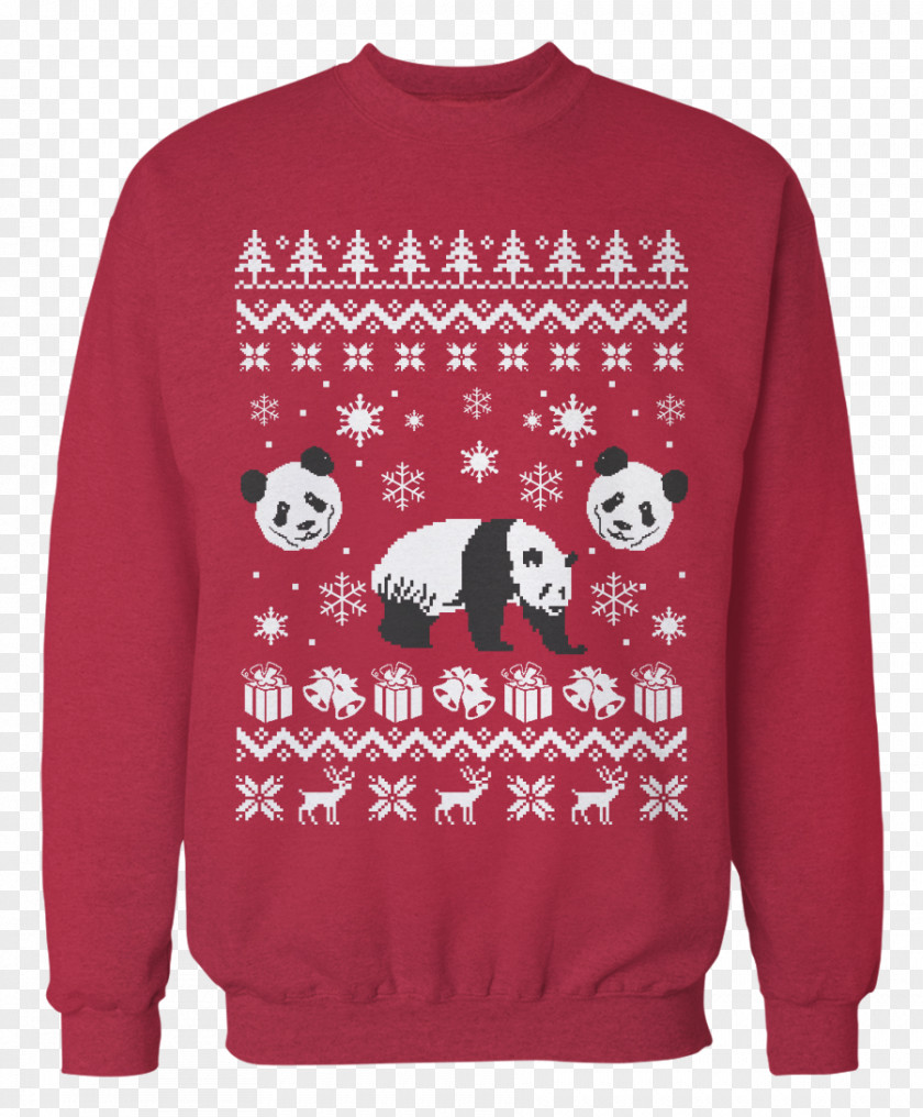Giant Panda Christmas Jumper T-shirt Santa Claus Sweater Clothing PNG