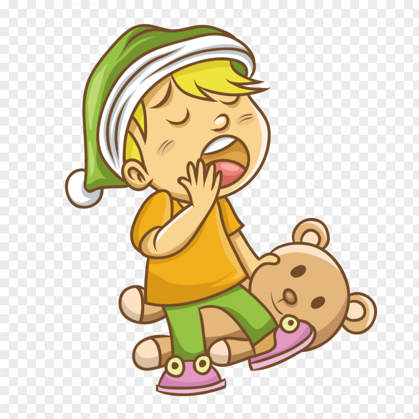 Take Bear Toy Boy Cartoon Yawn PNG