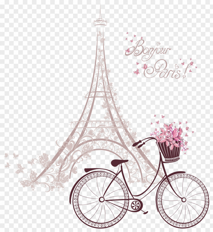 The Pink Tower Under Bike Vector Eiffel Notre-Dame De Paris Royalty-free PNG