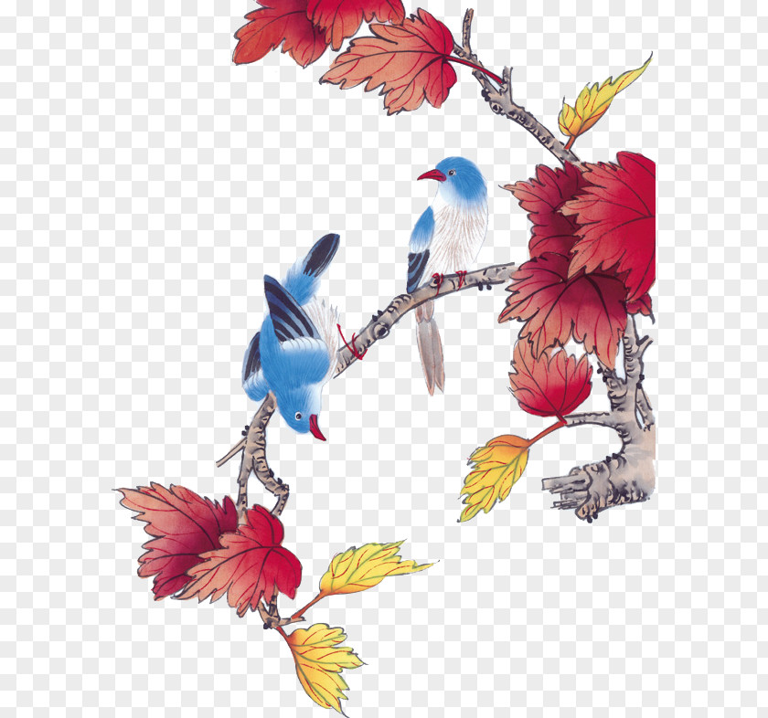 Bird Bird-and-flower Painting Gongbi Chinese PNG