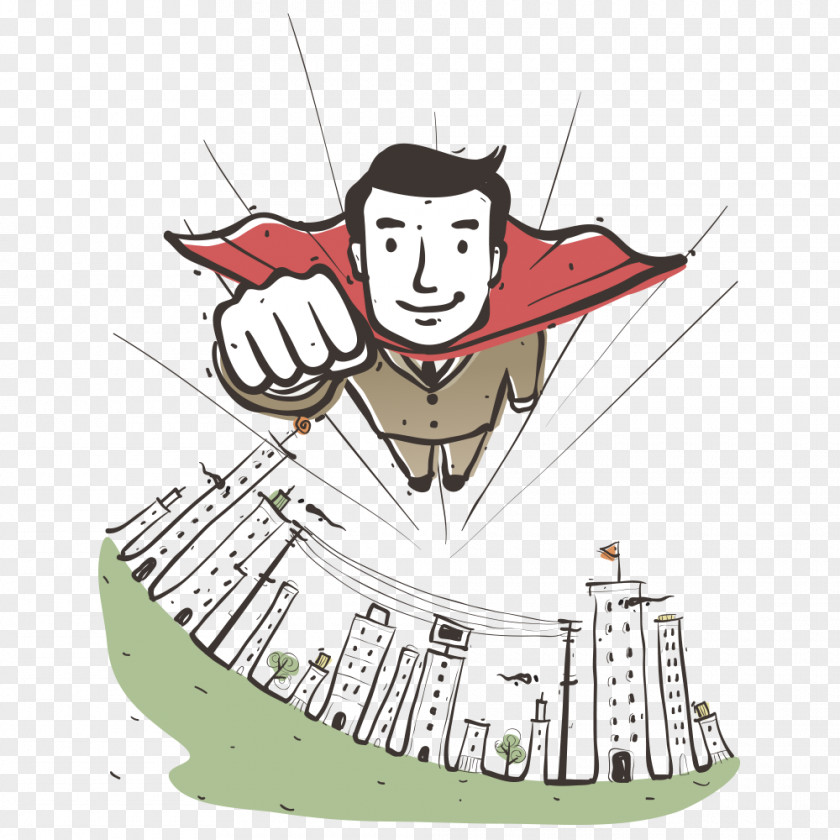 Cartoon Superman Clark Kent Illustration PNG