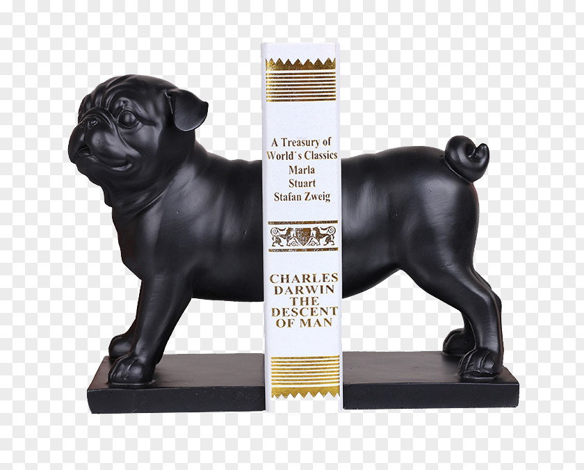 Antique Creative Bookends Pug Bookend Study Room PNG