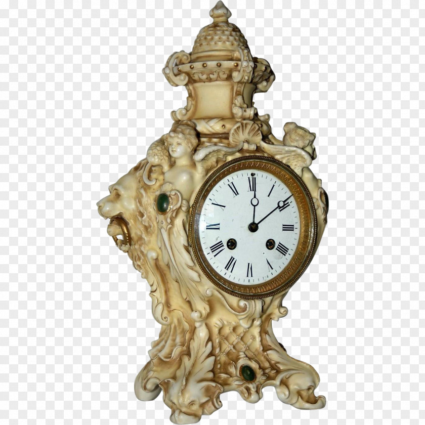 Antique Mantel Clock Fireplace Ormolu PNG