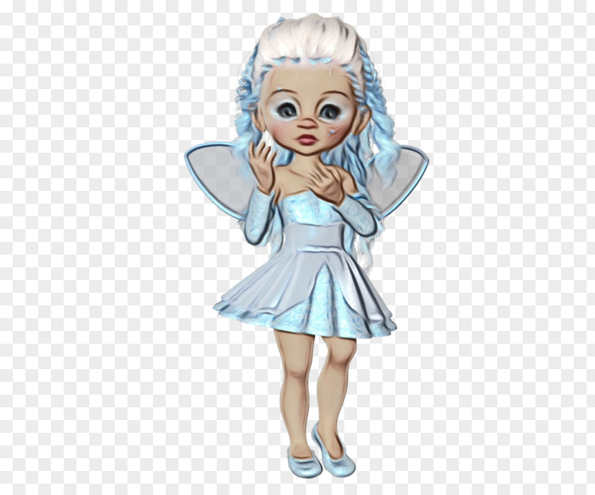 Costume Toy Angel Cartoon Doll Blond Brown Hair PNG