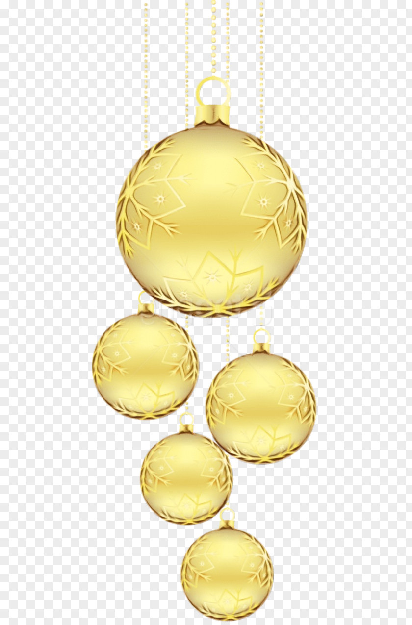 Metal Holiday Ornament Yellow PNG