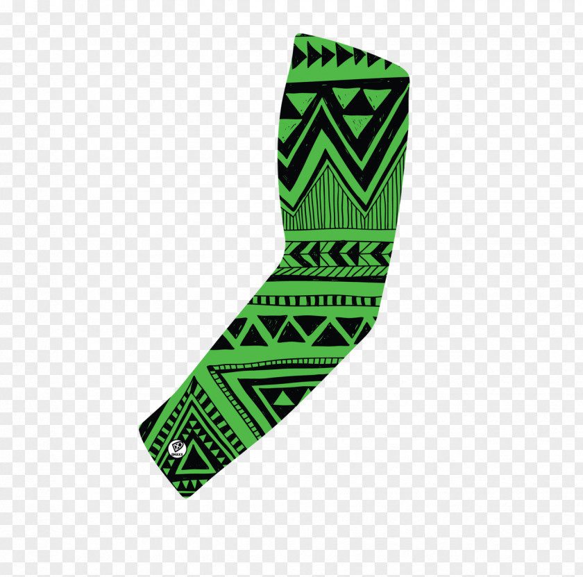 Watercolor Tribal Sleeve Green White Blue Purple PNG