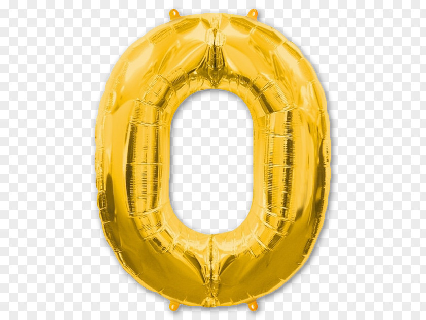 Ball Numerical Digit Gold Foil Helium PNG