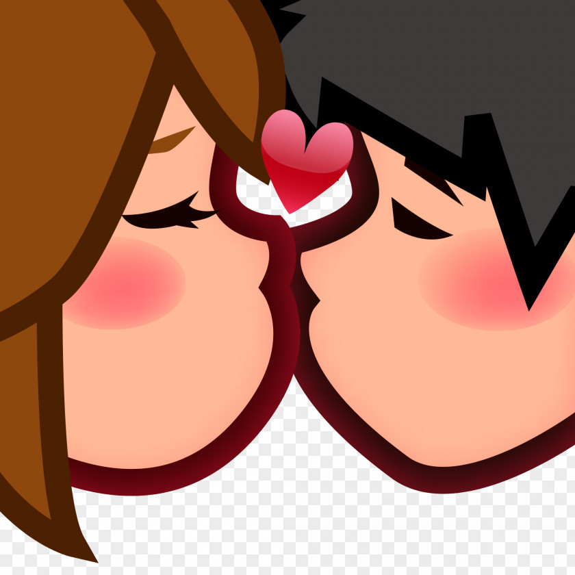 Kiss Emoji Emoticon Couple Love PNG