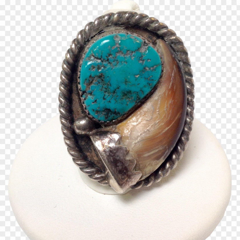 Ring Turquoise Bear Claw Size PNG
