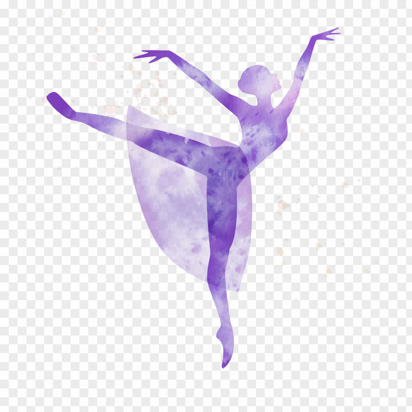 Ballet Dancer Watercolor Painting Silhouette PNG