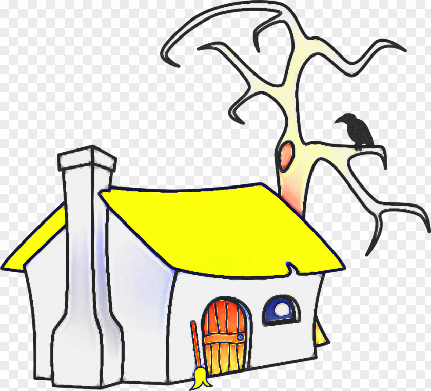 Cartoon Line Art House PNG