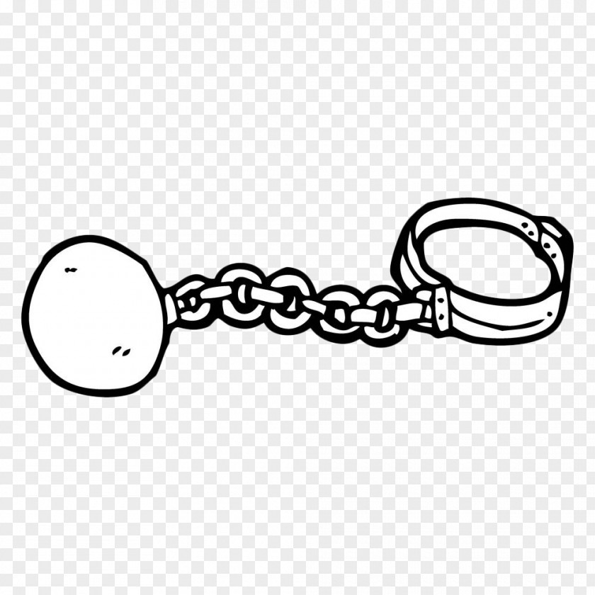 Hand Drawn Handcuffs Shackles Ball And Chain Cartoon Clip Art PNG