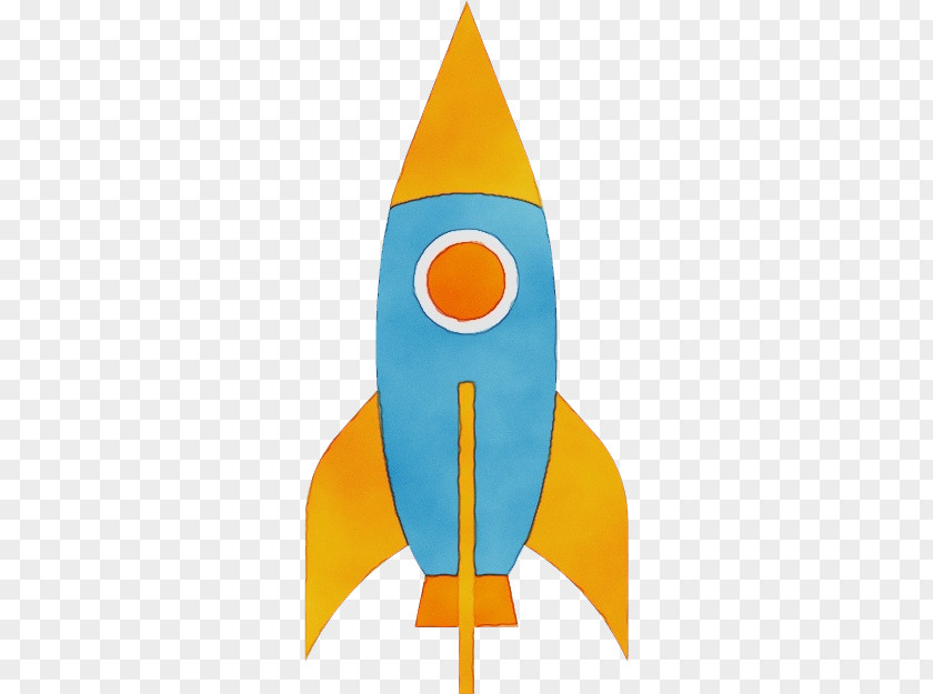 Rocket Yellow Spacecraft Cone PNG