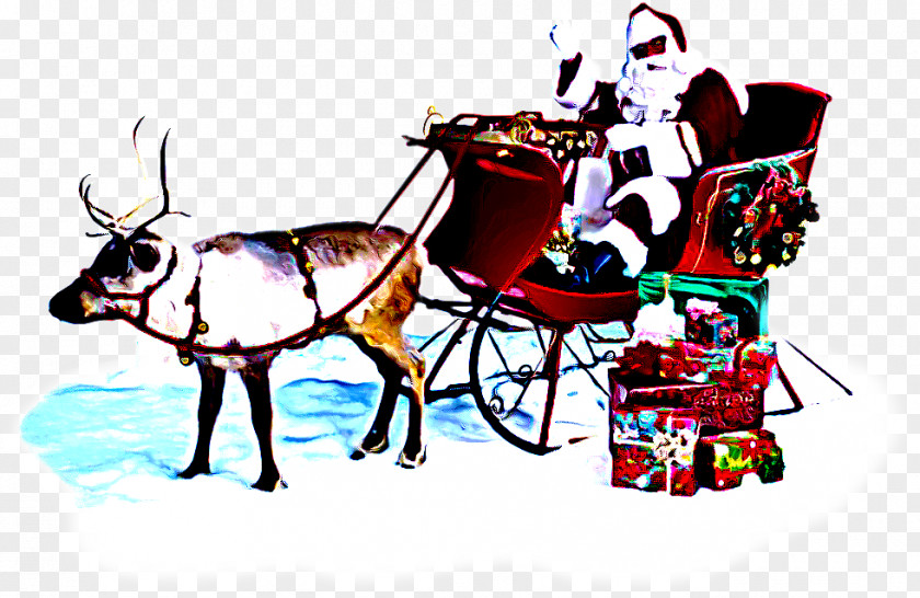 Horse And Buggy Deer Reindeer PNG