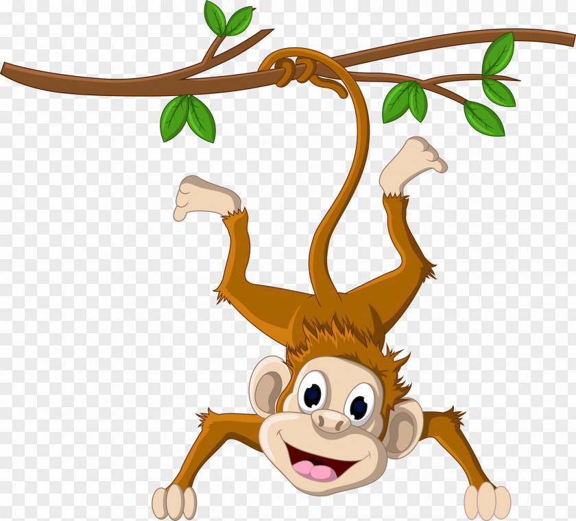 Monkey Hanging From A Tree PNG