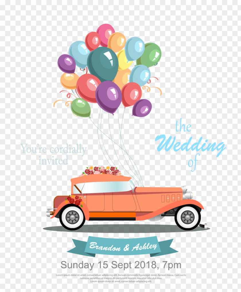 Cartoon Wedding Car Marriage PNG