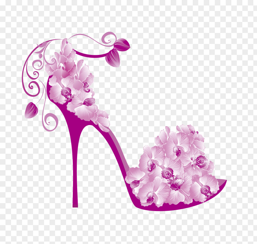 Flowers High Heels Slipper High-heeled Footwear Shoe Clip Art PNG
