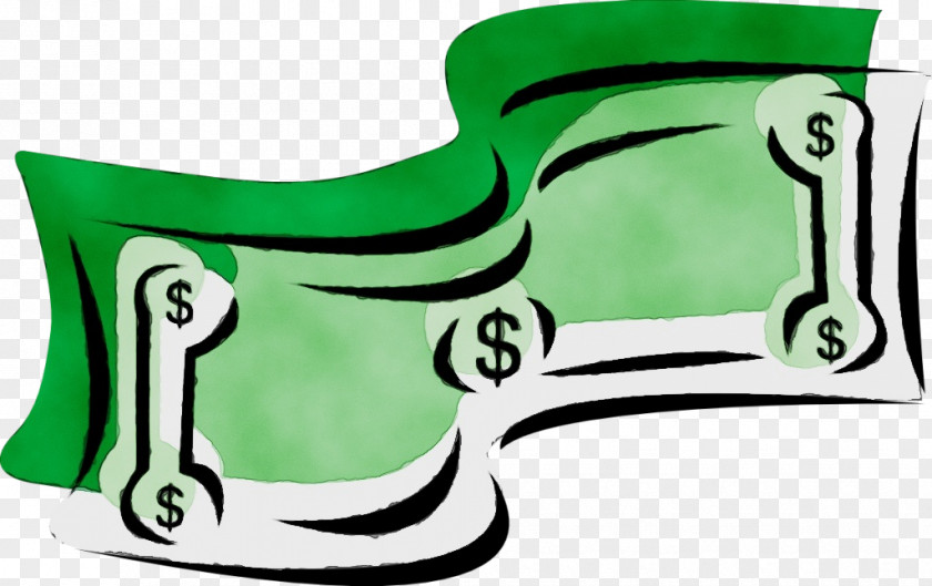 Green United States Twentydollar Bill Watercolor Background PNG