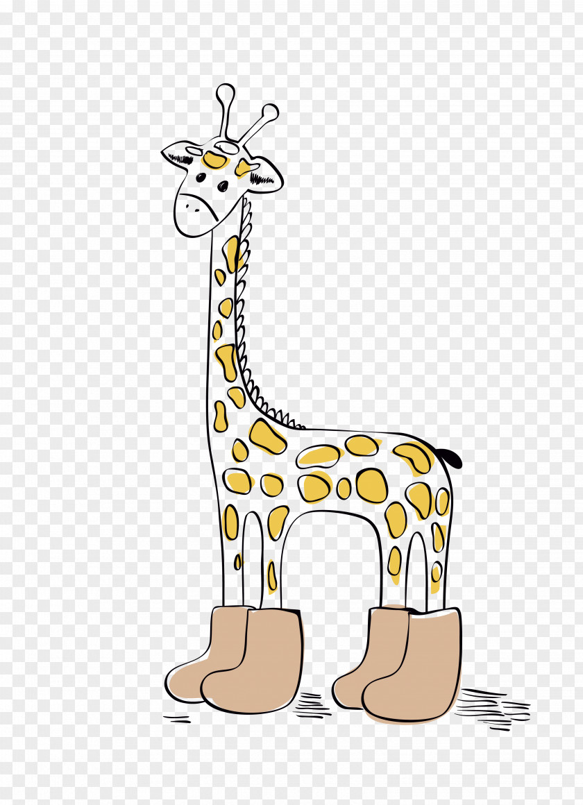 Vector Cartoon Line Cute Giraffe Euclidean Illustration PNG