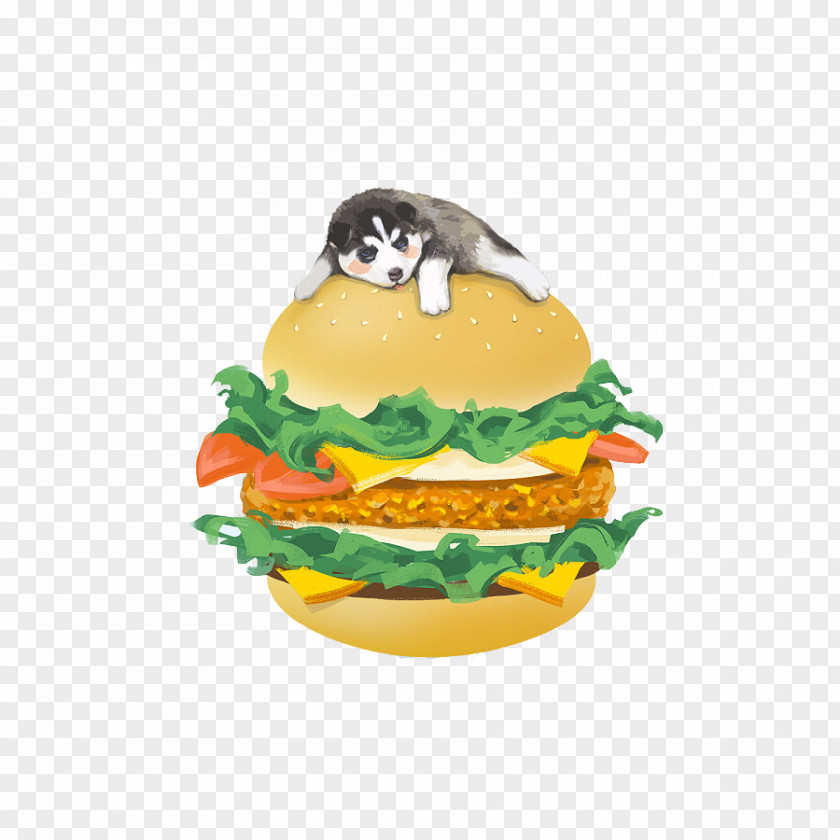 Cartoon Husky Hamburg Siberian Hamburger PNG