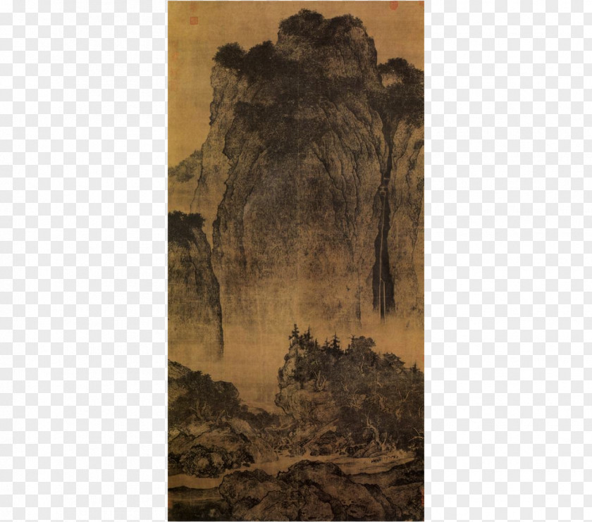 Guanyin Bodhisattva Travelers Among Mountains And Streams Early Spring Song Dynasty Landscape Painting PNG